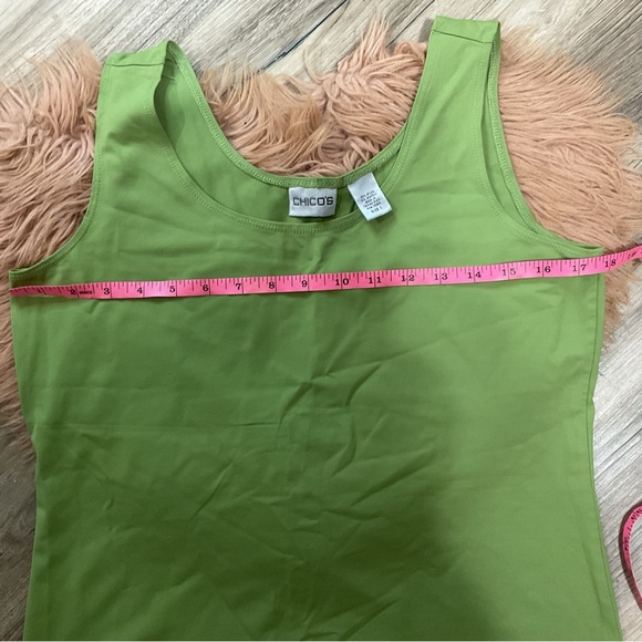 Chico’s Green Tank Top Size 8/10 - Picture 5 of 5